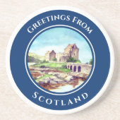 Eilean Donan Castle Scotland Aquarellmalerei Getränkeuntersetzer (Vorne)