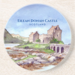 Eilean Donan Castle Scotland Aquarellmalerei Getränkeuntersetzer