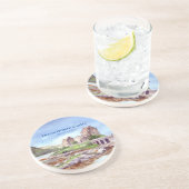 Eilean Donan Castle Scotland Aquarellmalerei Getränkeuntersetzer (Seite)