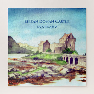 Eilean Donan Castle Scotland Aquarellmalerei Puzzle