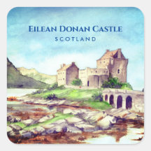 Eilean Donan Castle Scotland Aquarellmalerei