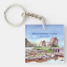 Eilean Donan Castle Scotland Aquarellmalerei Schlüsselanhänger