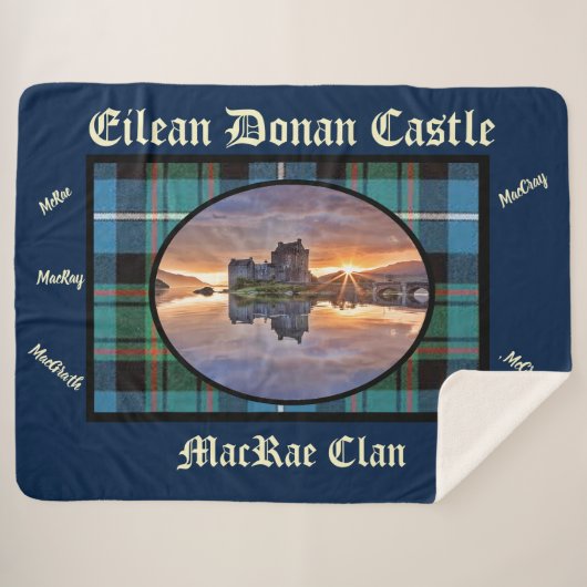 Eilean Donan Castle's MacRae Clan Tartan Sherpadecke (Vorderseite (Horizontal))