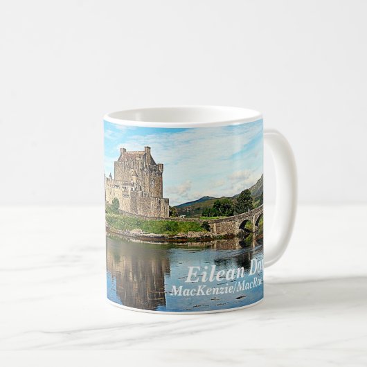 Eilean Donan - MacKenzie/MacRae Clans Kaffeetasse (VorderseiteRechts)