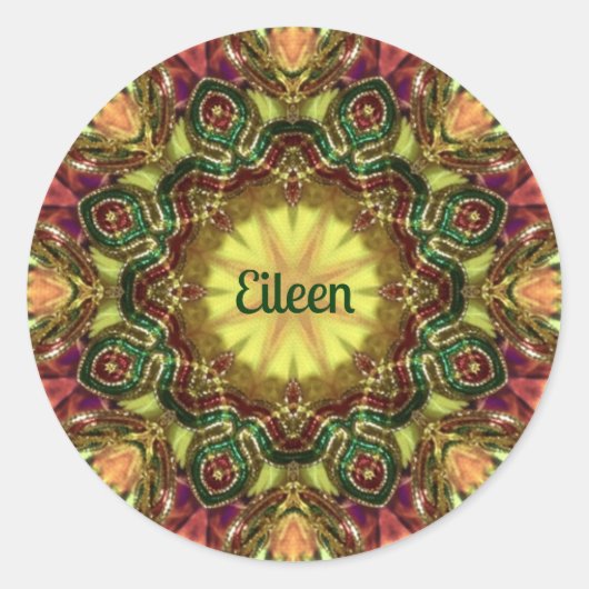 EILEEN ~ KALEIDOSCOPE CHRISTMAS ~ RUNDER AUFKLEBER (Vorderseite)