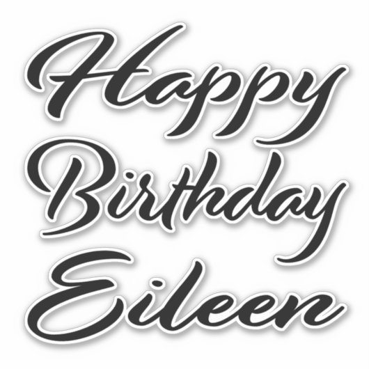 Eileen Name Vorname black Sticker Geburtstag (Vorderseite)