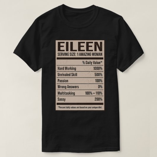 Eileen Nutrition Facts Name Nickname Alias Titel F T-Shirt (Design vorne)