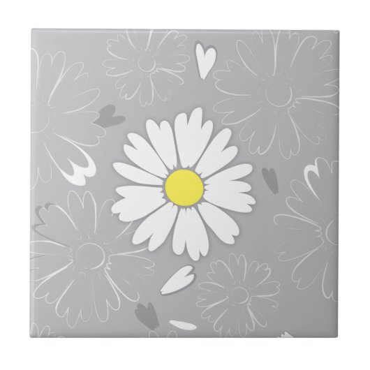 Eilins Daisy-Blume Fliese (Vorderseite)