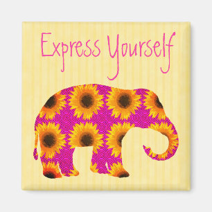 Eilsich Kühlschrank des Sonnenblume-Elefant- Magnet
