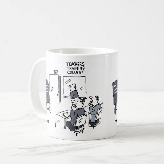 Eimer an der Tür bei der Uni der Lehrer Kaffeetasse (Vorderseite Links)