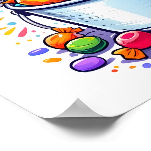 Eimer aus Süßigkeiten oder Leckereien Poster (Ecke)