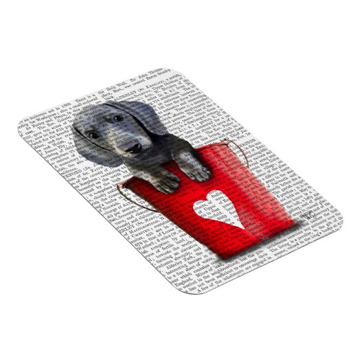 Eimer der Liebe Dackel Welpe Magnet (Rechte Seite)