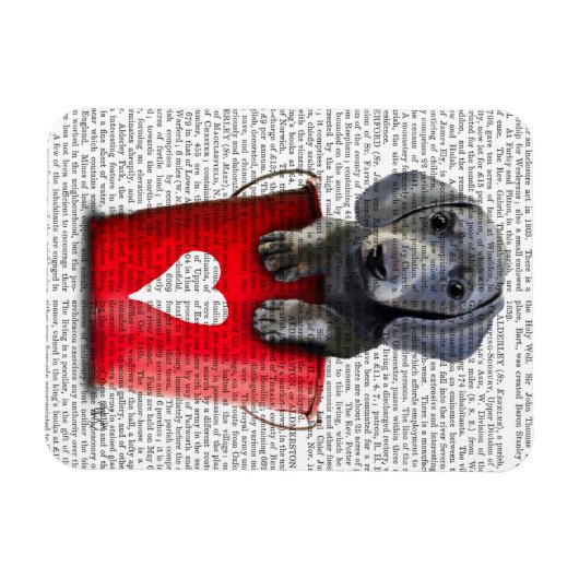 Eimer der Liebe Dackel Welpe Magnet (Horizontal)