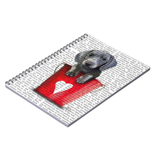 Eimer der Liebe Dackel Welpe Notizblock (Linke Seite)