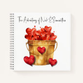 Eimer gefüllt mit Liebe Spiral Notebook Notizblock (Vorderseite)