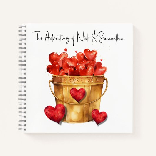 Eimer gefüllt mit Liebe Spiral Notebook Notizblock (Vorderseite)