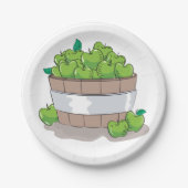 Eimer grüner Äpfel Pappteller (Vorderseite)