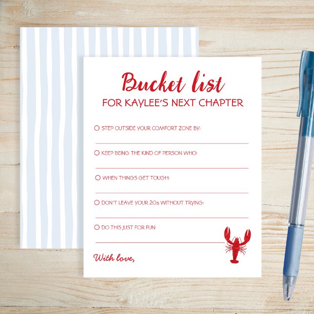 Eimer-Liste Nächstes Kapitel Flusskrebse Abschluss (Bucket List Next Chapter Crawfish Graduation)