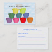 Eimer-Listen-Ausrüstung Visitenkarte (Vorne/Hinten)