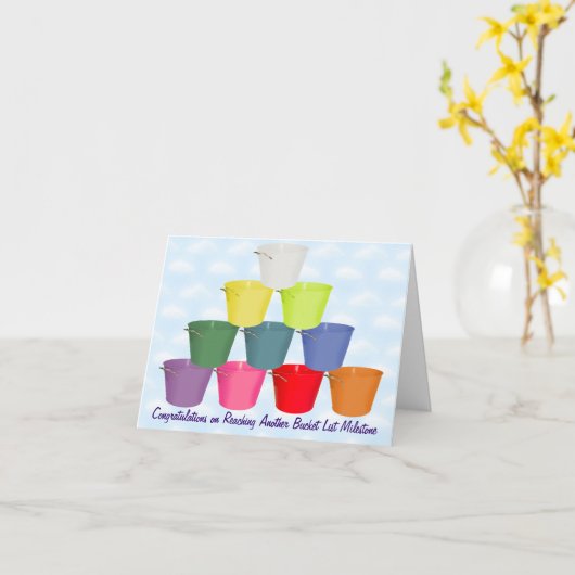 Eimer-Listen-Meilenstein Karte (Gelbe Blume)