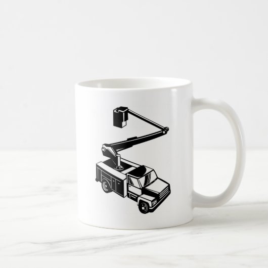 Eimer-LKW-KirschPflücker Retro Kaffeetasse (Rechts)