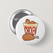 Eimer mit gebratenem Huhn Button (Vorne & Hinten)