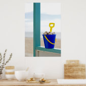 Eimer mit Muscheln gefüllt Poster (Küche)