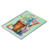 Eimer mit Reinigungsmitteln Notizblock (Linke Seite)