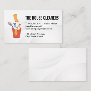 Eimer mit Reinigungsprodukten Visitenkarte