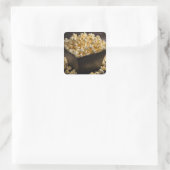 Eimer Popcorn Quadratischer Aufkleber (Tasche)