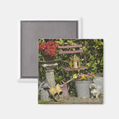 Eimer, Schuhe und Blume, Zaanse Schans, Magnet (Vorderseite/Rückseite)