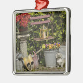 Eimer, Schuhe und Blume, Zaanse Schans, Silbernes Ornament (Links)