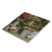 Eimer, Schuhe und Blumen, Zaanse Schans, Fliese (Seite)