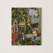 Eimer, Schuhe und Blumen, Zaanse Schans, Puzzle (Vertikal)