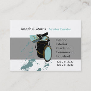 Eimer-u. Bürsten-blaue Farben-moderner Anstreiche Visitenkarte