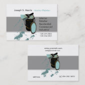 Eimer-u. Bürsten-blaue Farben-moderner Anstreicher Visitenkarte (Vorne/Hinten)