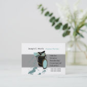 Eimer-u. Bürsten-blaue Farben-moderner Anstreicher Visitenkarte (Stehend Vorderseite)