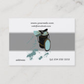 Eimer-u. Bürsten-blaue Farben-moderner Anstreicher Visitenkarte (Rückseite)