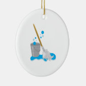 Eimer und Mopp Keramikornament (Rechts)