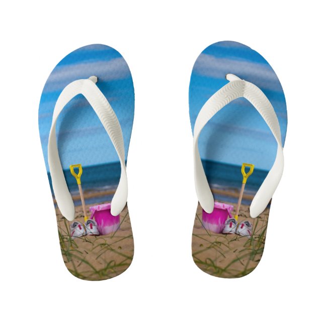 Eimer und Spade am Dornoch Beach Kinderbadesandalen (Fußbett)