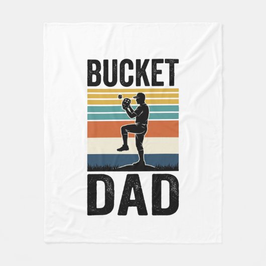 Eimer-Vater Retro-Baseball-Vater-Vektor-Design_1 Fleecedecke (Vorderseite)