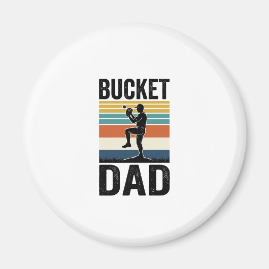 Eimer-Vater Retro-Baseball-Vater-Vektor-Design_1 Magnet (Vorne)