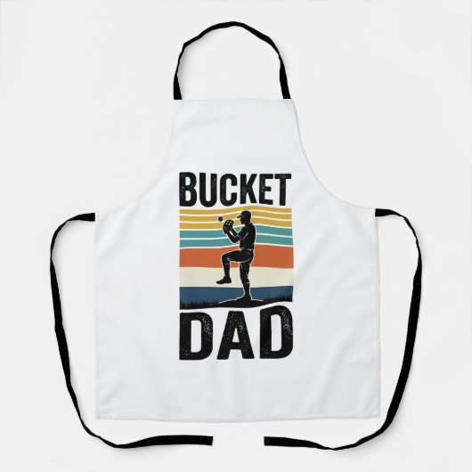 Eimer-Vater Retro-Baseball-Vater-Vektor-Design_1 Schürze (Vorderseite)