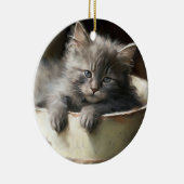 Eimer voll von Joy Sweet Gray Kitten Keramik Ornament (Rechts)
