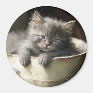 Eimer voll von Joy Sweet Gray Kitten Magnet