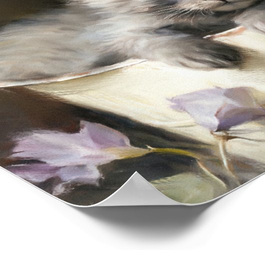 Eimer voll von Joy Sweet Gray Kitten Poster (Ecke)