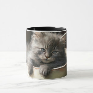 Eimer voll von Joy Sweet Gray Kitten Tasse