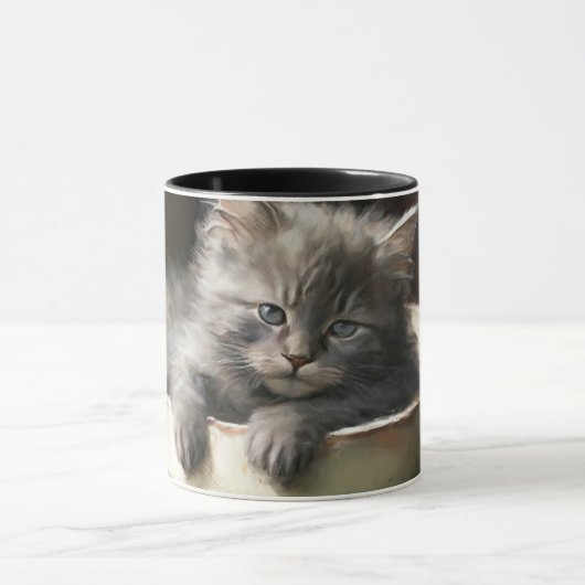 Eimer voll von Joy Sweet Gray Kitten Tasse (Zentrum)