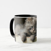 Eimer voll von Joy Sweet Gray Kitten Tasse (Vorderseite Links)