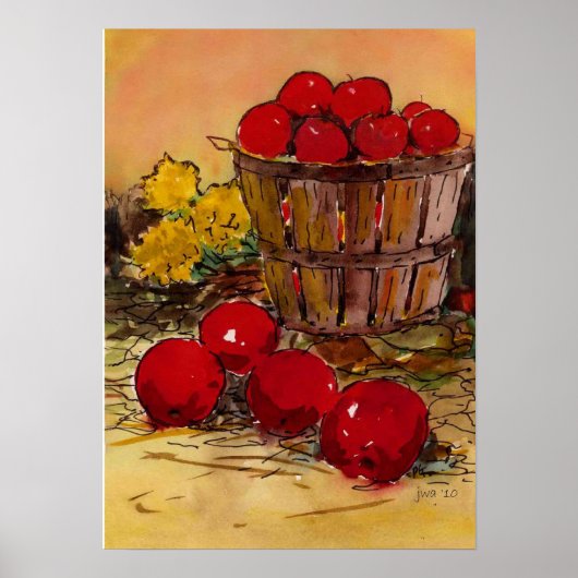 Eimer voller Äpfel Poster (Vorne)